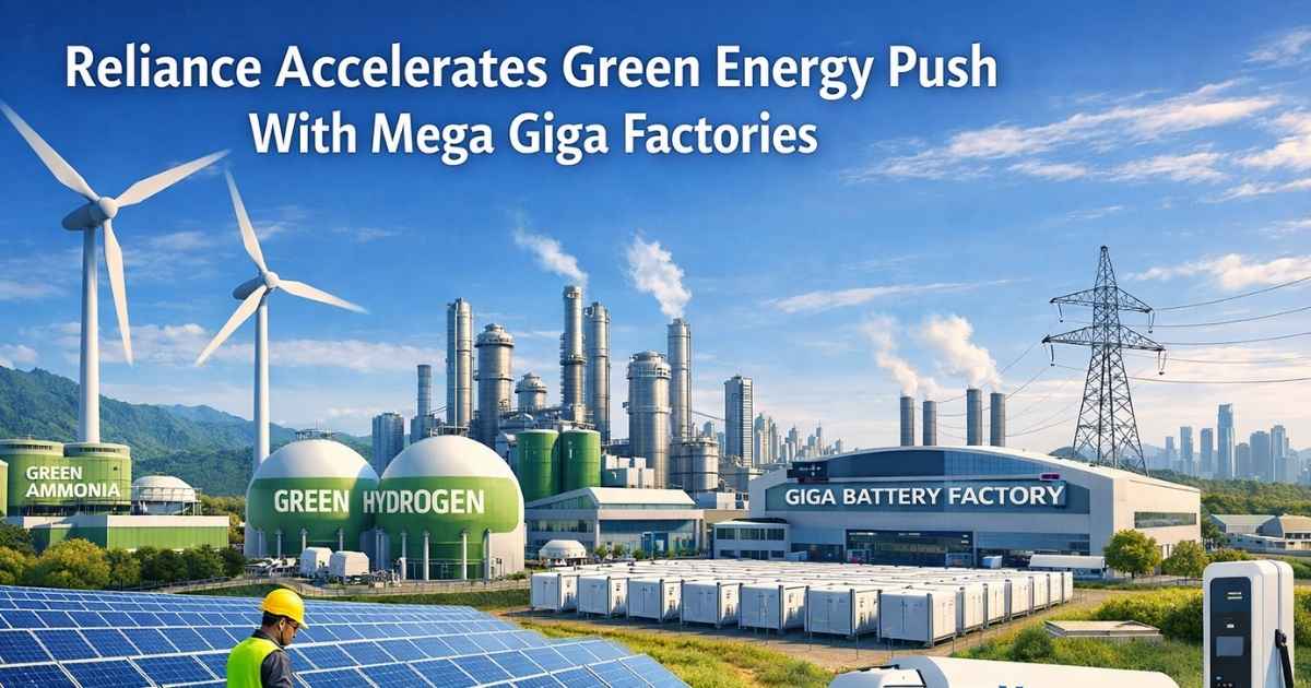 Reliance Accelerates Green Energy Push With Mega Giga Factories