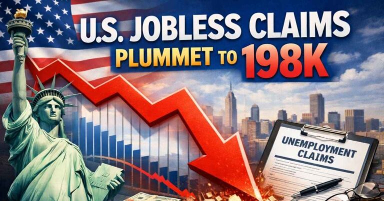 US Jobless Claims Plummet To 198K