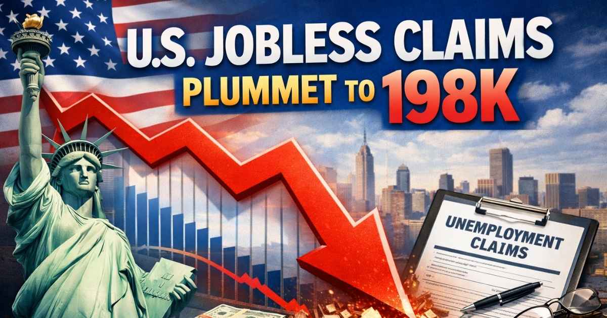 US Jobless Claims Plummet To 198K, Signaling Labor Market Strength